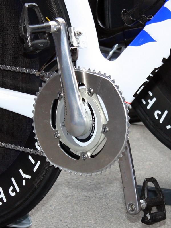 Bradley Wiggins' updated O,symetric outer chainring displays revised tooth shaping and new ramps to improve the shifting performance.