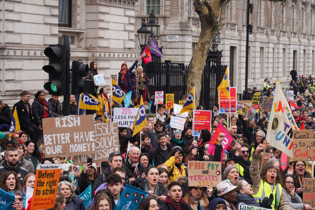 Teachers On Strike March Through London