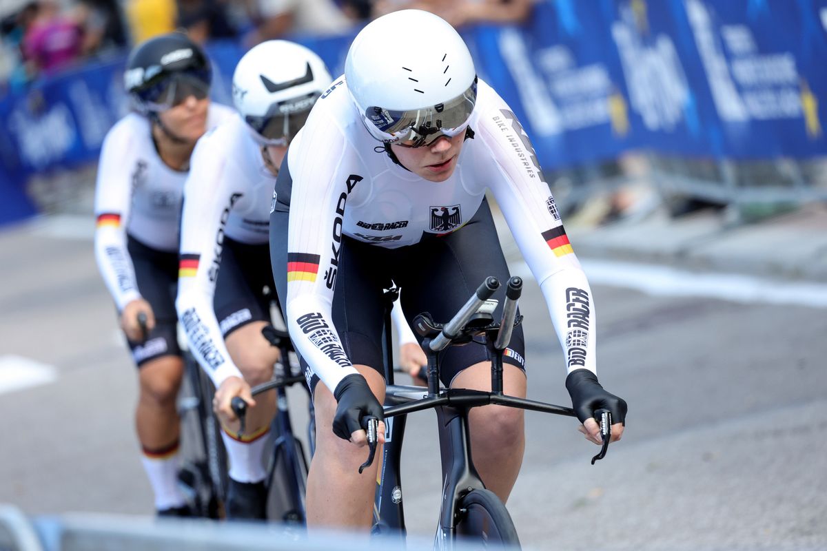 Corinna Lechner Mieke Kroger and Tanja Erath of Germany in the Team Relay