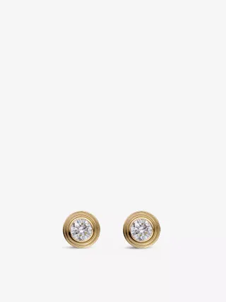 CARTIER, Cartier D'amour Small 18ct Yellow-Gold and 0.09ct Brilliant-Cut Diamond Stud Earrings