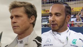Brad Pitt in F1: The Movie; Lewis Hamilton in an F1 interview
