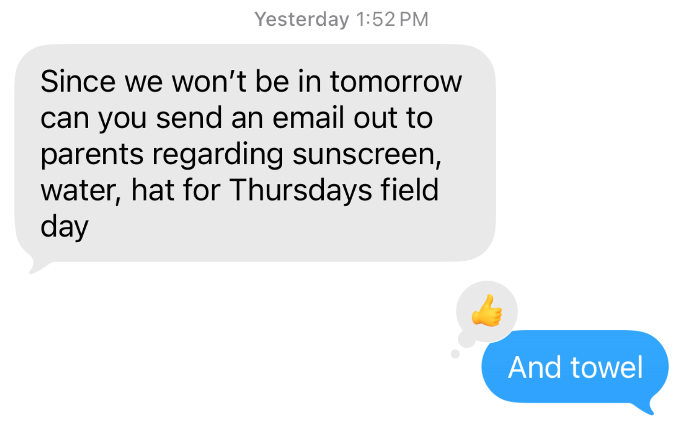 Michael Gaskell text message