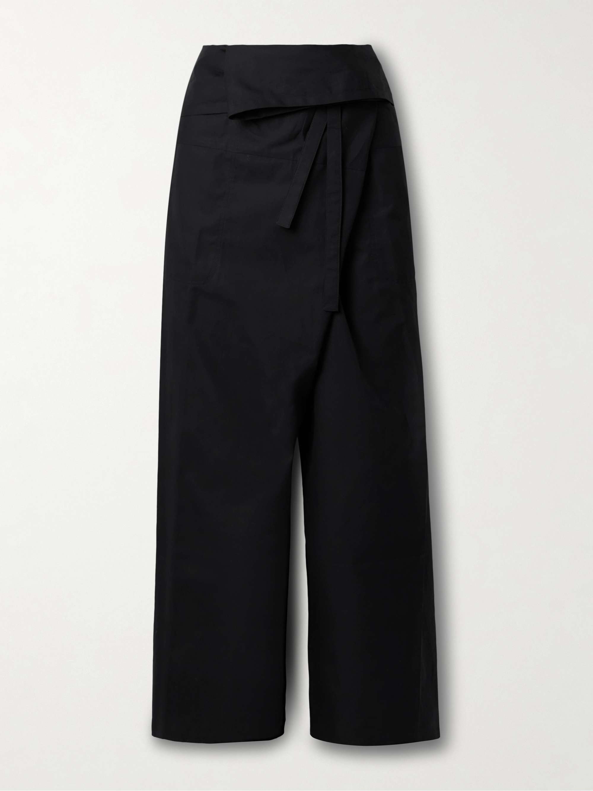 Fisherman Tie-Front Wide-Leg Pants