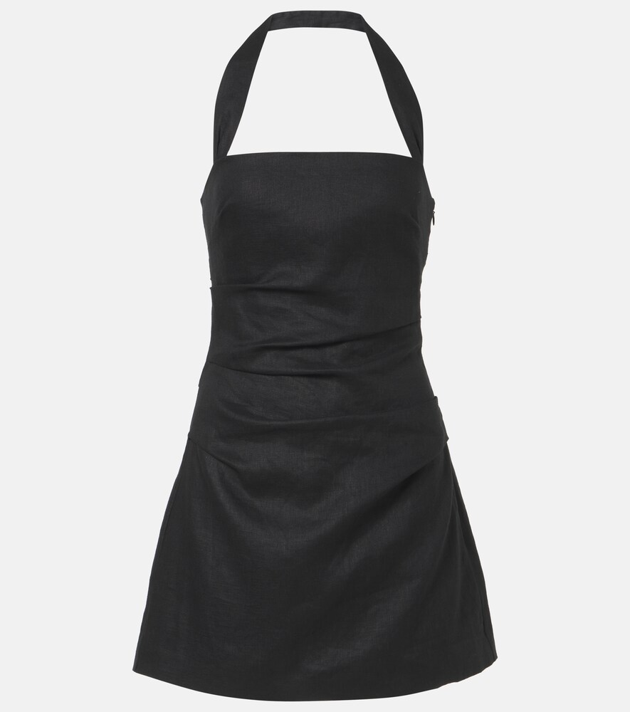 Halter Neck Linen Minidress