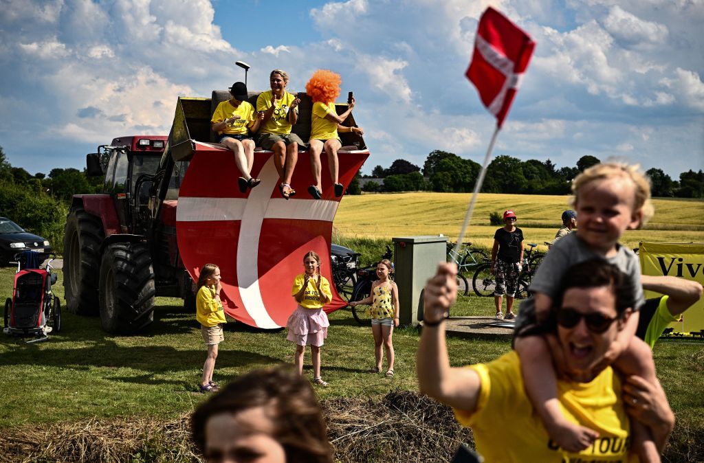Spectators line the race route during the 3rd stage of the 109th edition of the Tour de France cycling race 182 km between Vejle and Sonderborg in Denmark on July 3 2022 Photo by Marco BERTORELLO AFP Photo by MARCO BERTORELLOAFP via Getty Images