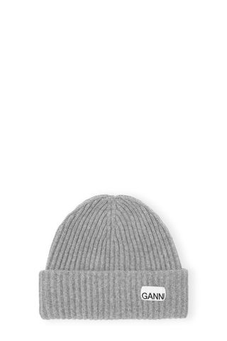 Oversized Wool Rib Knit Beanie