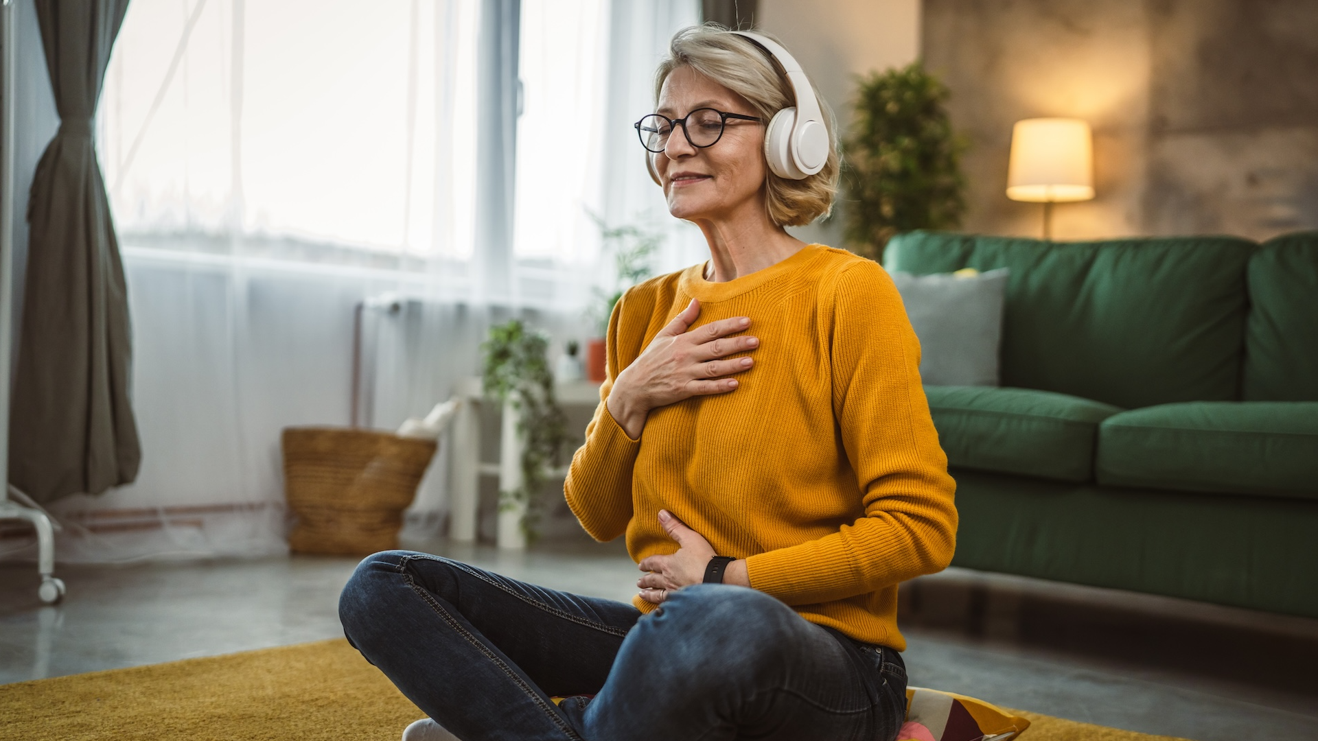 woman meditating