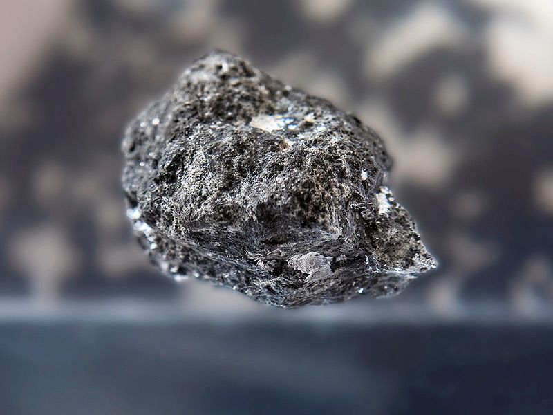 A moon rock brought back to Earth by Apollo 14.