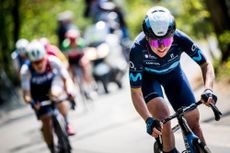 Annemiek van Vleuten in action at last years Liege-Bastogne-Liege 2022