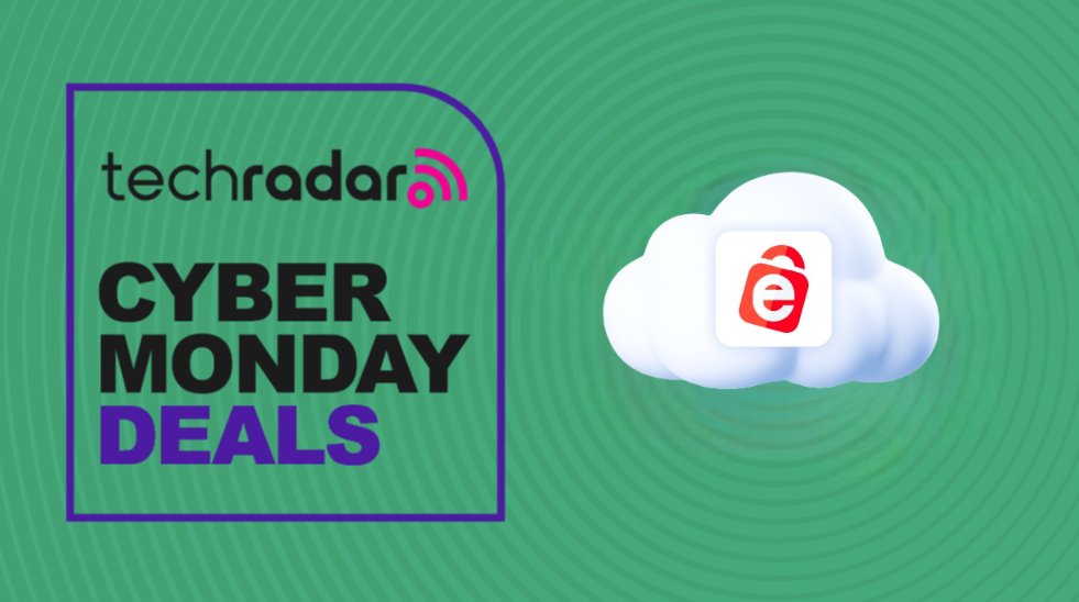 Cyber Monday IDrive cloud storage icon green background