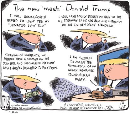 Political Cartoon U.S. Tame Trump 2016