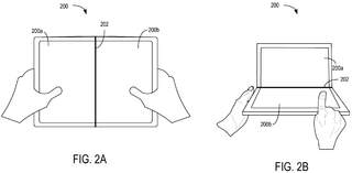 A second patent shows a device functioning as a book and as a laptop. Credit: FreePatentsOnline