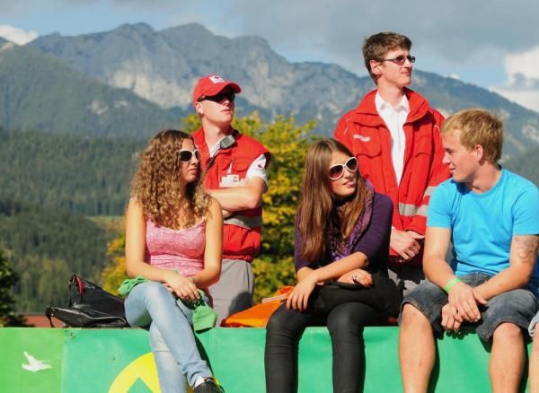 Spectators enjoying the racing and perfect weather