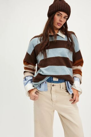 Free People, Addie Stripe Cashmere Pullover