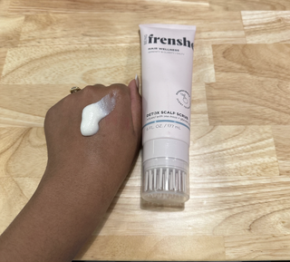 Ariel Baker showing the Texture of the Frenshe Scalp Scrub