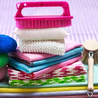 cleaning sponges, cloths and brushes