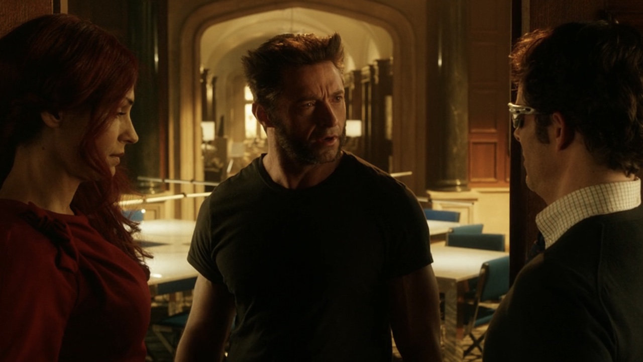 Logan talking to Scott and Jean at the end of Days of Future Past