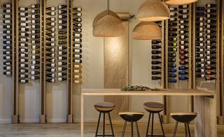 Wine library, two private dining rooms.