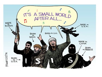 Editorial cartoon ISIS war world