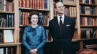 Queen Elizabeth and Prince Philip in the study at Balmoral Castle