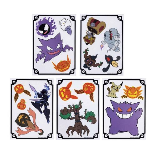 Ghost Types Pok&eacute;mon Halloween Window Clings (5 Sheets)