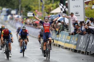 Ruby Roseman-Gannon claims the elite women's road race title at the Federation University Australian Road National Championships