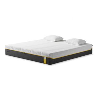 The Tempur Sensation Elite mattress with grey and yellow detailing