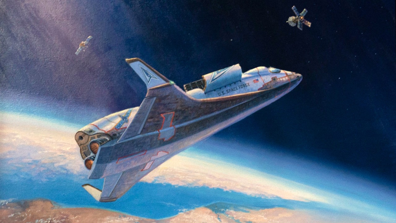 US Space Force reveals painting of space plane intercepting a