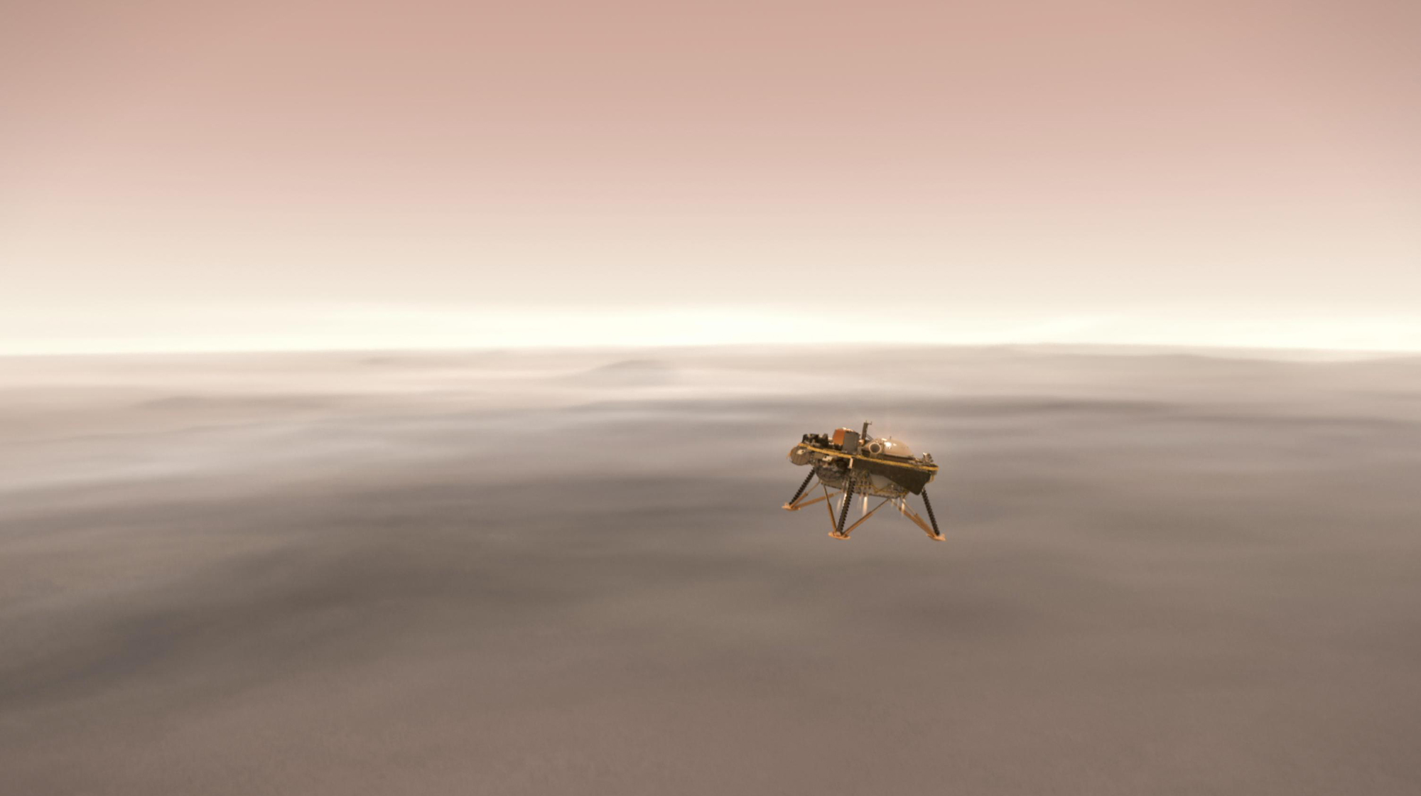 Mars InSight lander descent art