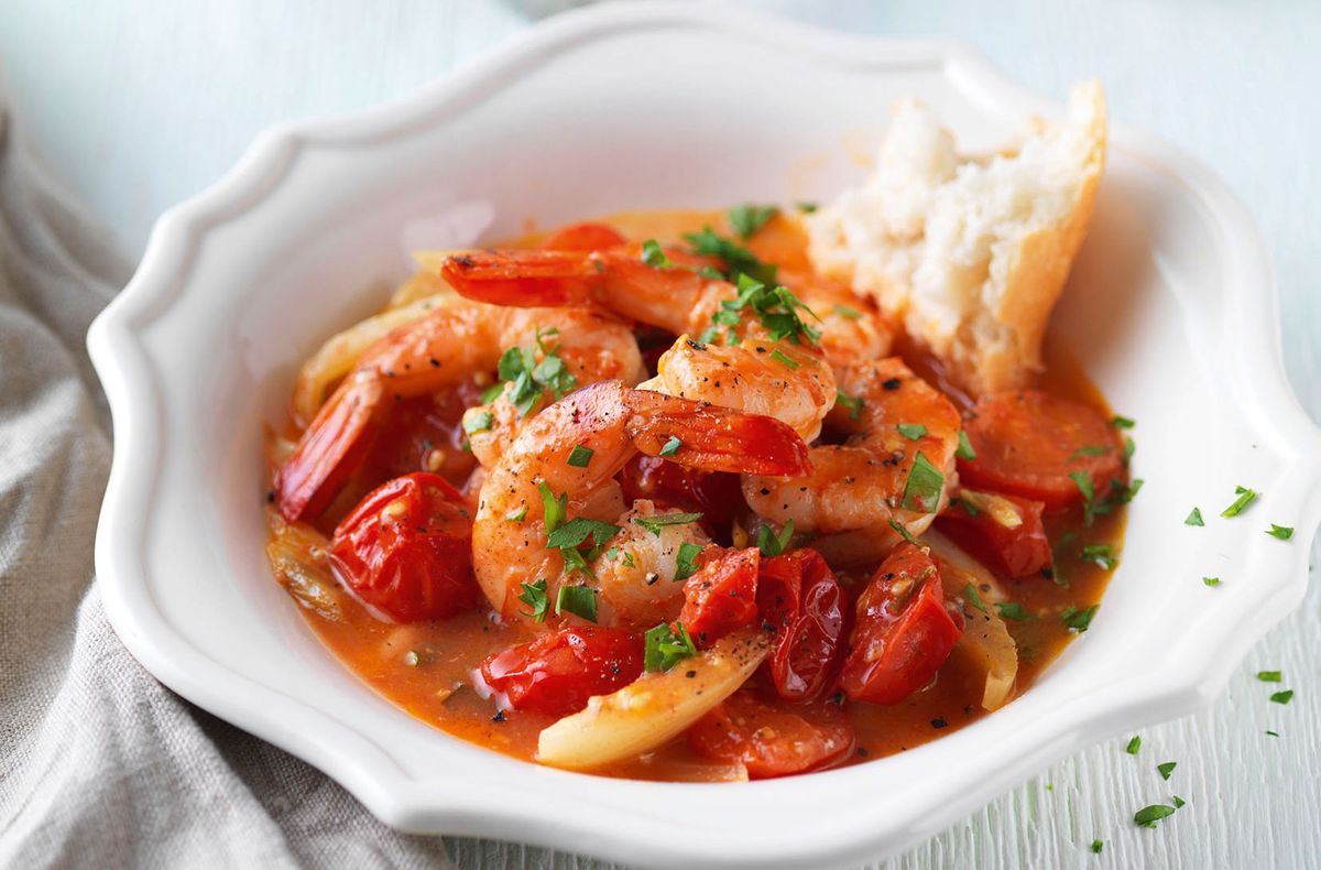 Spanishstyle prawns Spanish Recipes GoodtoKnow