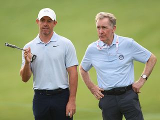 Rory McIlroy working with his coach Michael Bannon