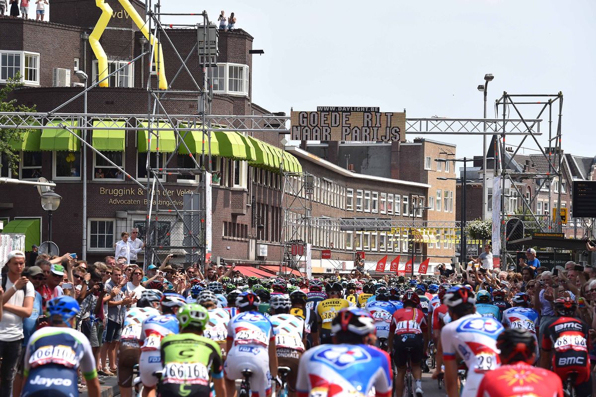 The start of stage 2 of the Tour de France in Utrecht