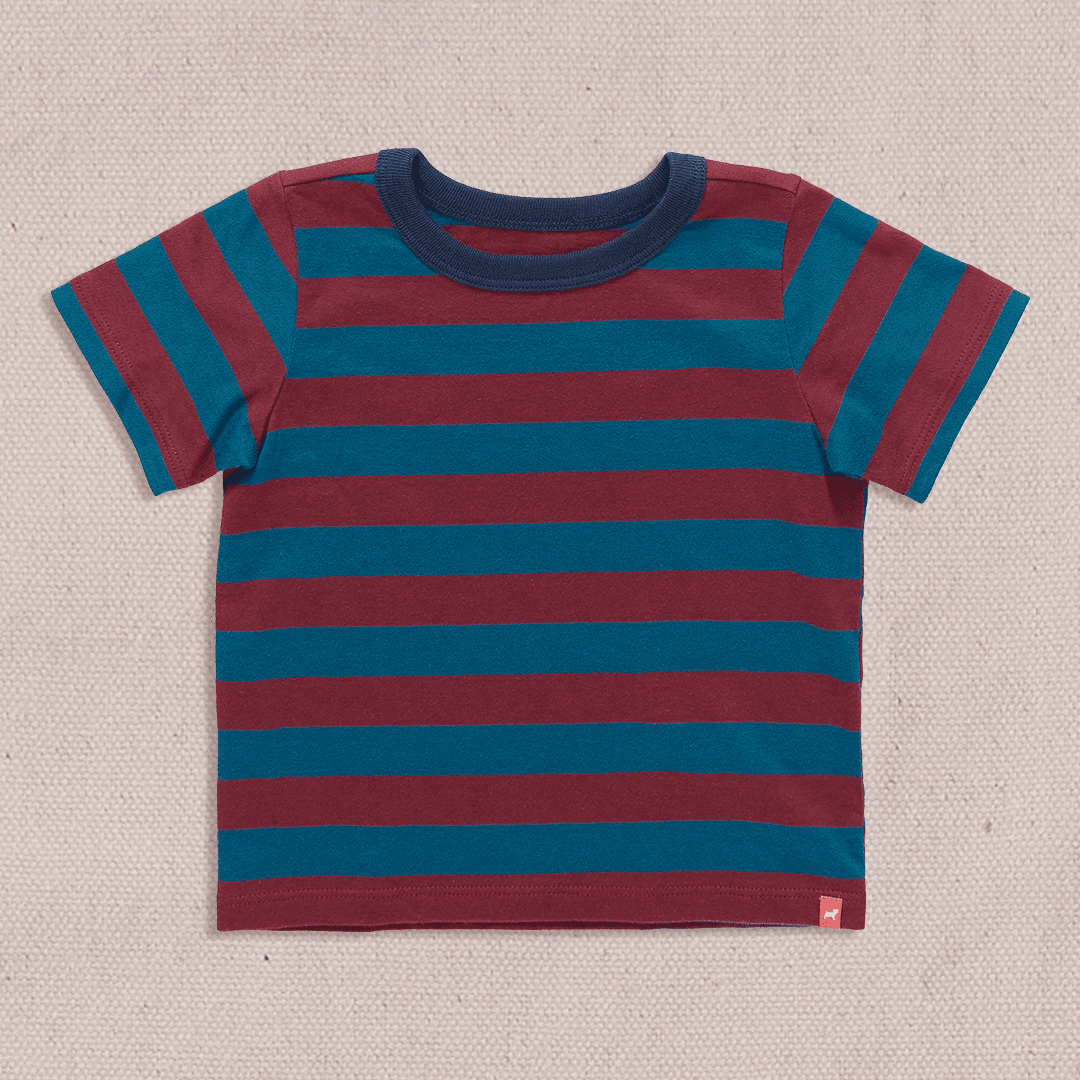 Adventure T-Shirt - Teal and Burgundy Stripe