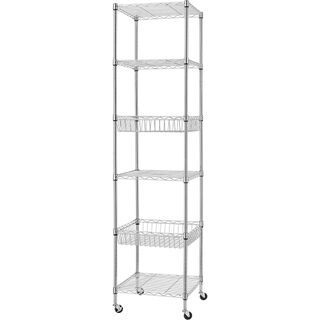 Finnhomy Heavy Duty 6 Tier Wire Shelving Unit with Wheels