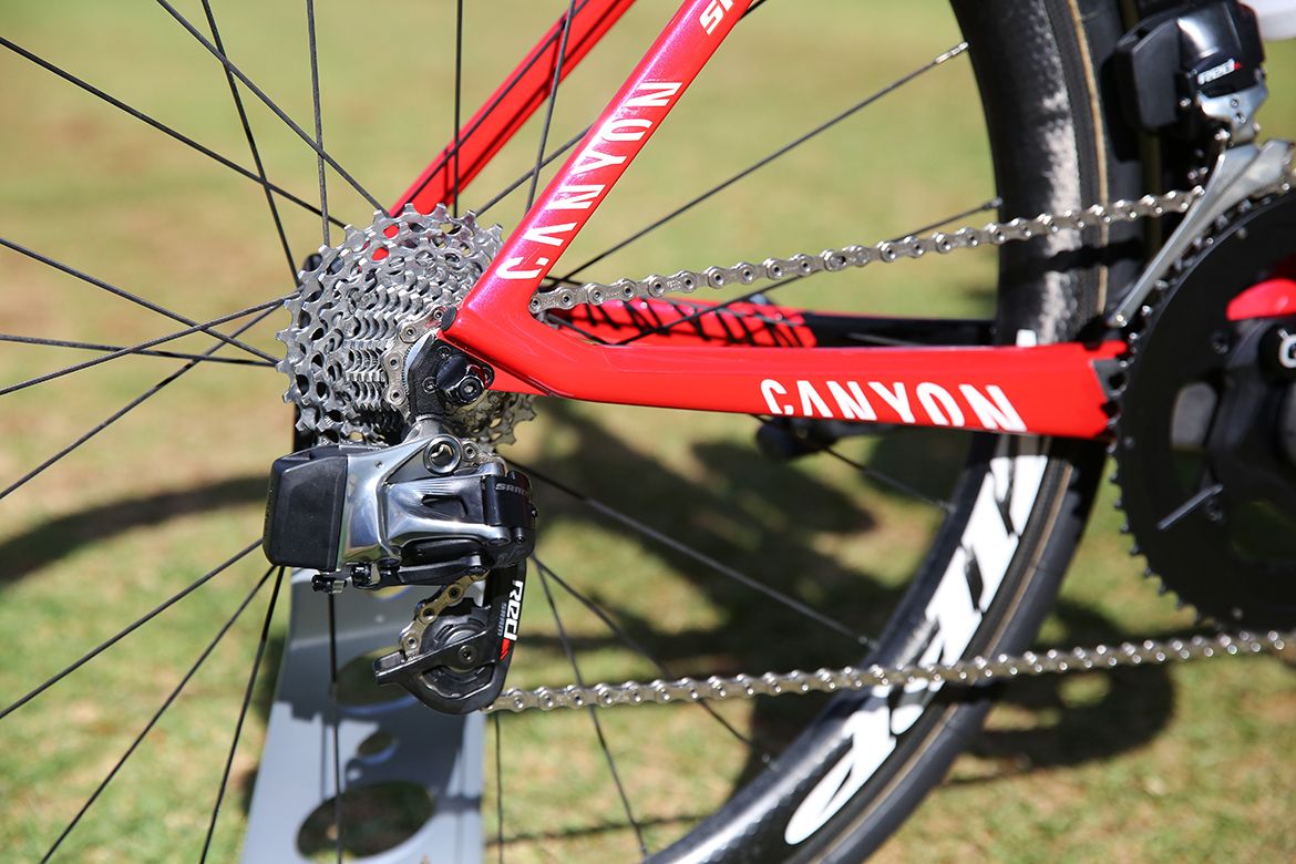 SRAM Red eTap on Katusha Alpecin's Canyon Aeroad