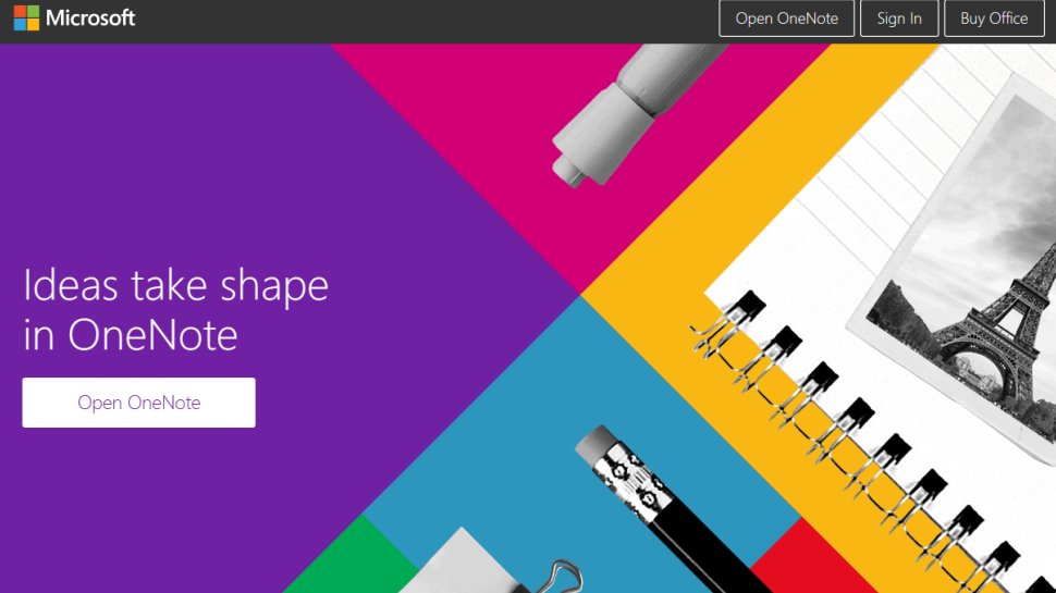 Website screenshot for Microsoft OneNote