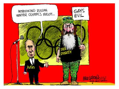 Editorial cartoon Duck Dynasty Putin