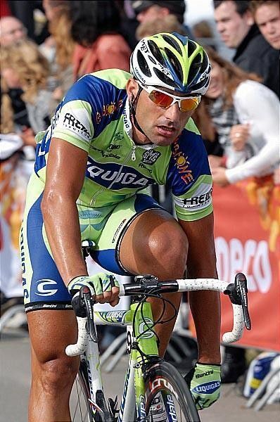 Francesco Chicchi (Liquigas) had led out Bennati and now is ready to loosen his tight cleats