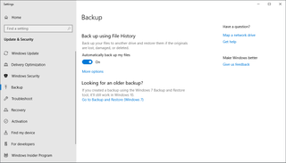Windows 10 backup setting screenshot