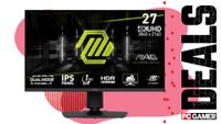 MSI Mag gaming monitor on a deals background