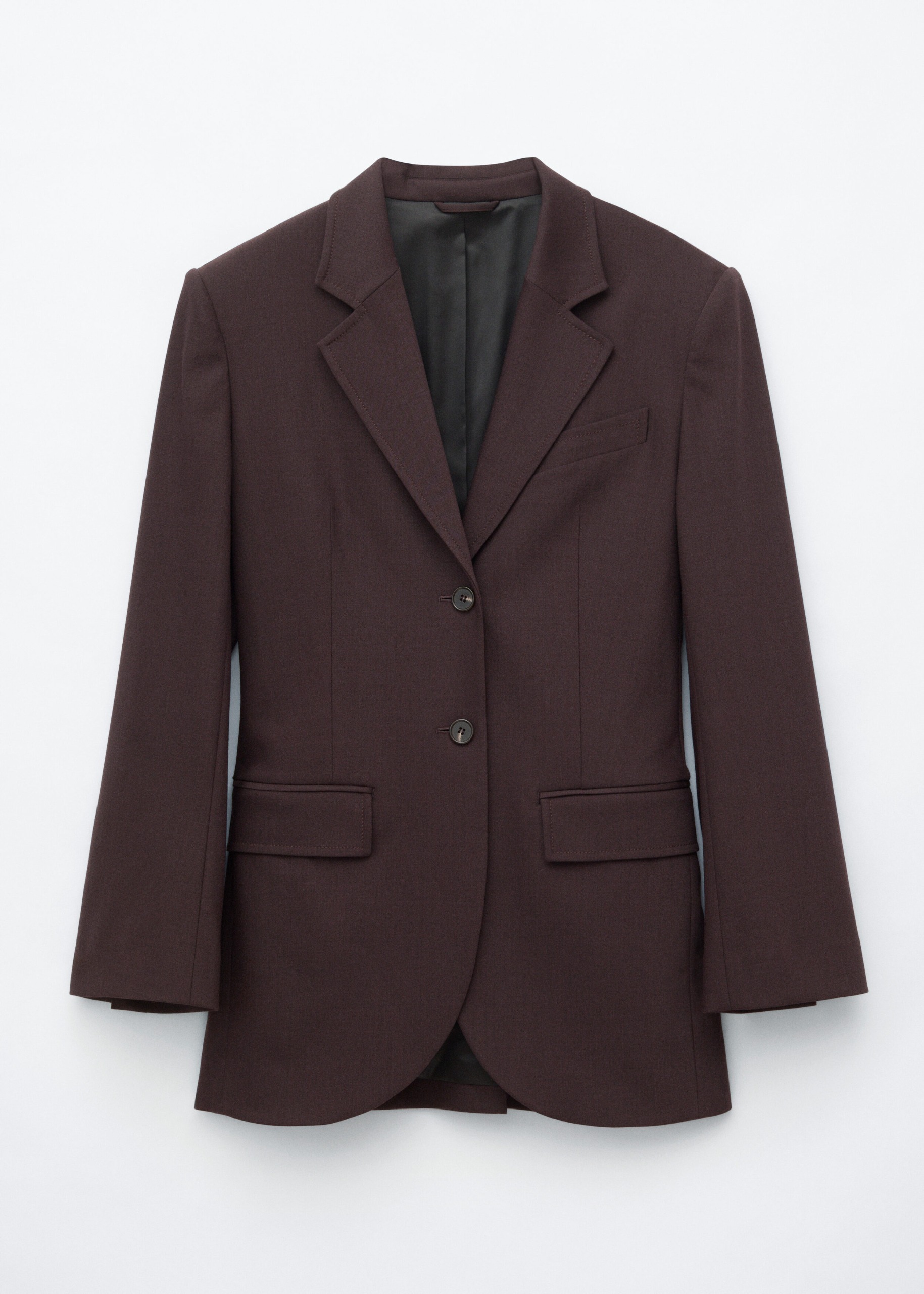 Single-Breasted Blazer - Dark Brown