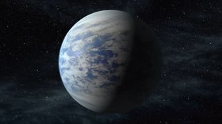 Blue planet near Alpha Centauri