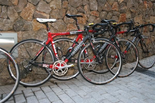The team bikes