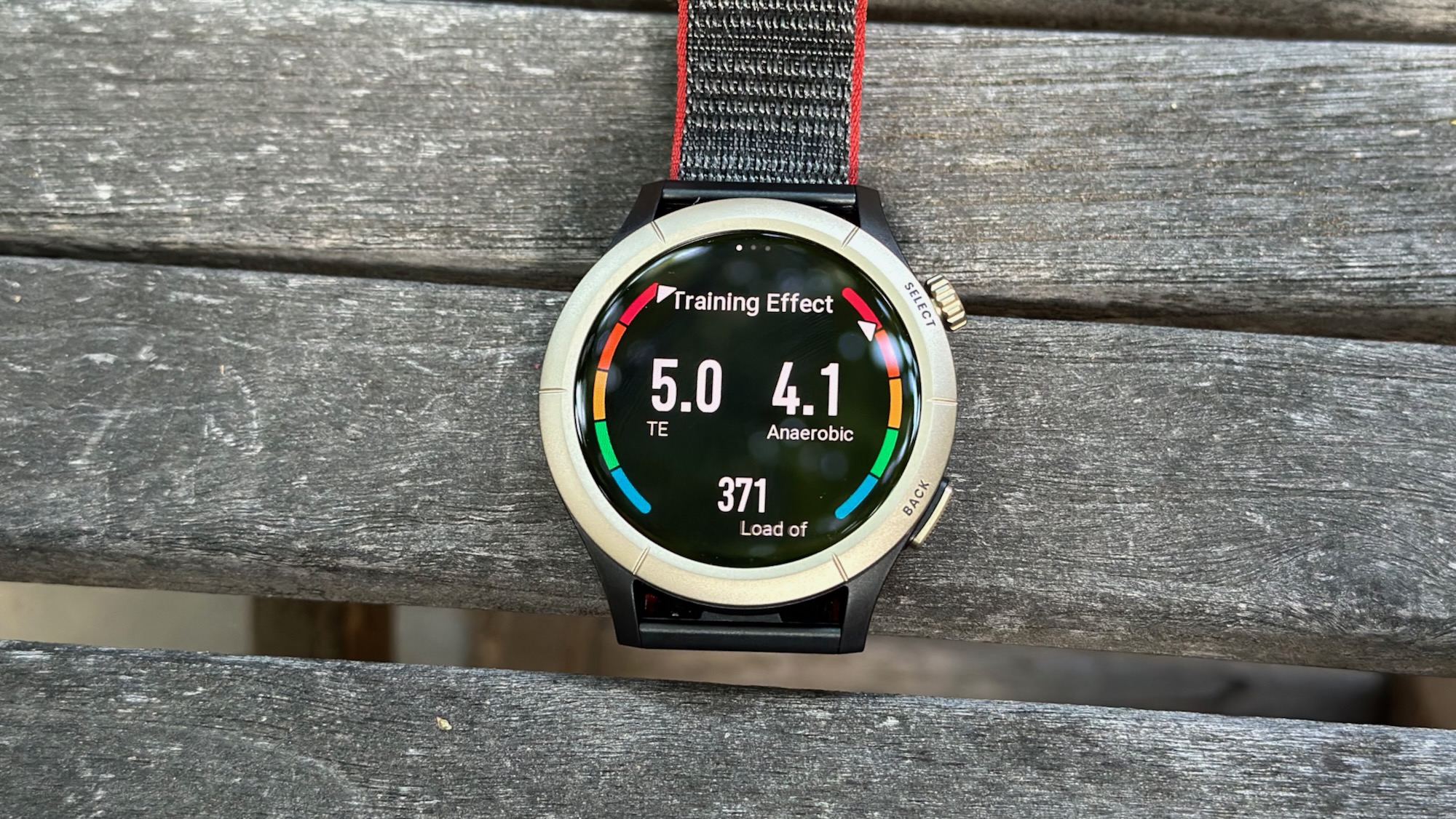 Training Effect summary on the Amazfit Cheetah Pro