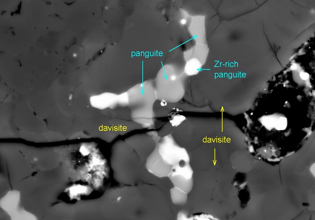 A mineral inclusion in the Allende meteorite.