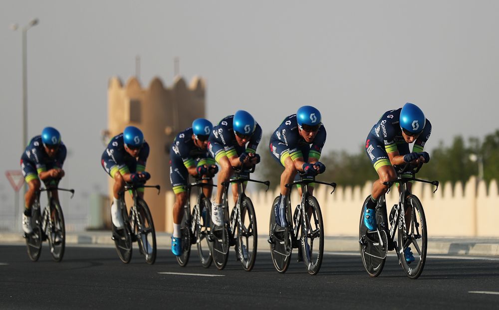 Orica-BikeExchange en route to third in the Worlds TTT