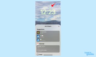 iOS 16 change lock screen add widget to date line