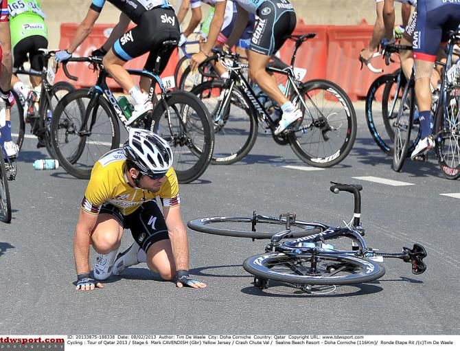 Mark Cavendish had a small spill, but won the stage.