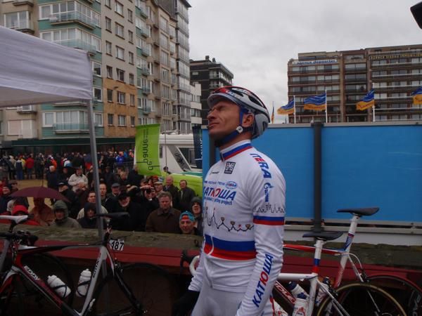 Sergue&iuml; Ivanov looks to the skies in search of some sun