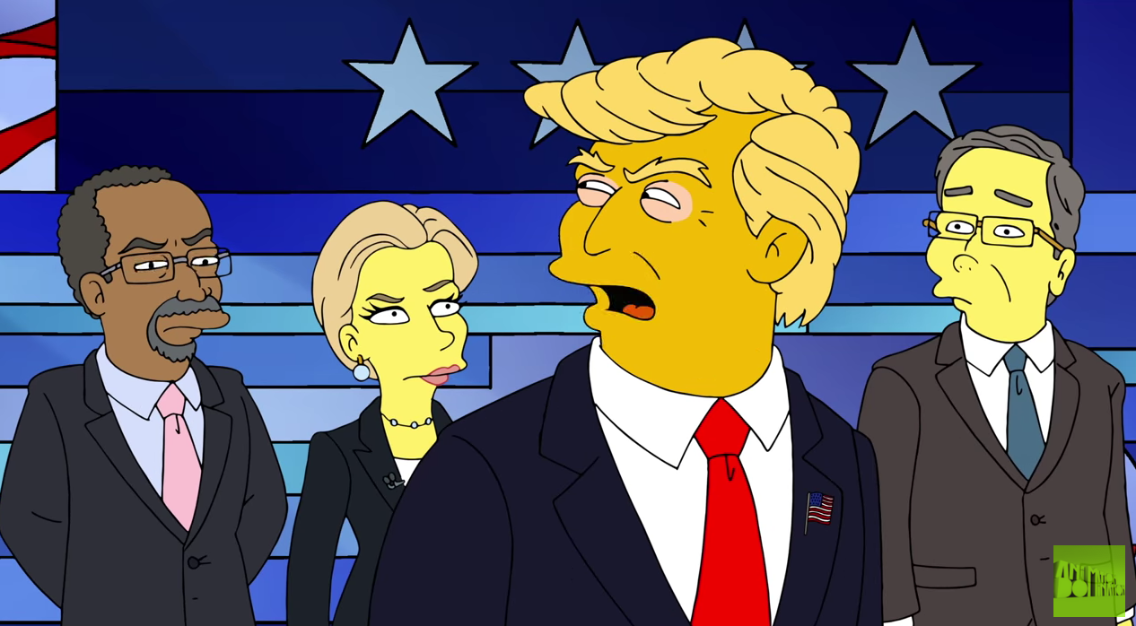 The Simpsons rendering of the 2016 presidential election